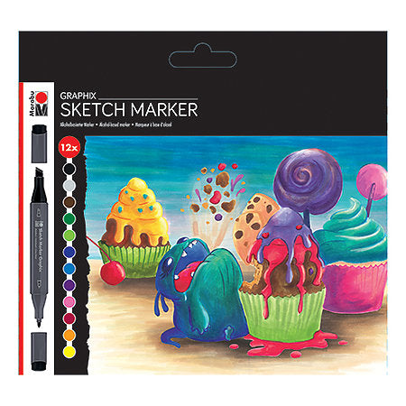 Marabu Graphix Sketch Marker 12/Set Sugarholic