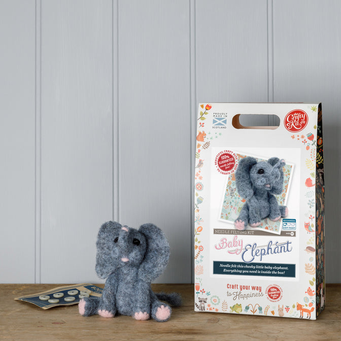 The Crafty Kit Company - Felting Kit - Baby Elephant
