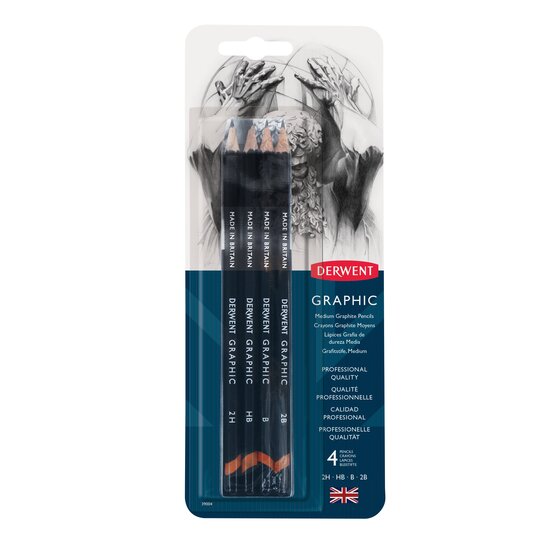 Derwent Graphic Pencils - Medium Pack/4 2H-2B
