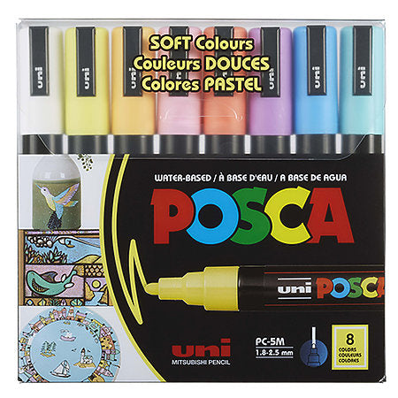 POSCA Acrylic Paint Markers Medium Tip PC-5M 8/Set Soft Colour