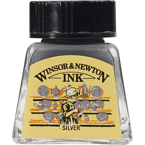 Winsor & Newton Ink - Silver-Metallic Aluminum 1/2oz