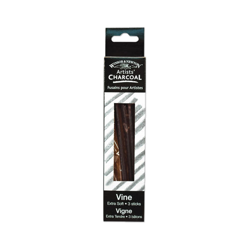 Winsor & Newton Charcoal Sticks, Vine Charcoal 3/Sk Extra Soft