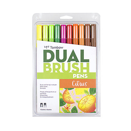 Tombow Duel Brush Marker Set/10 Citrus