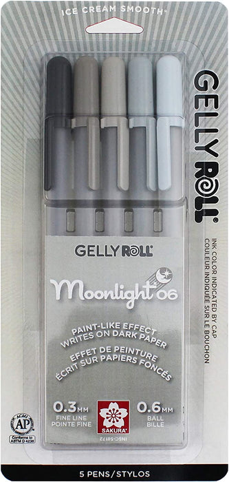 Sakura Gelly Roll Moonlight Pen 5/Set - Greys