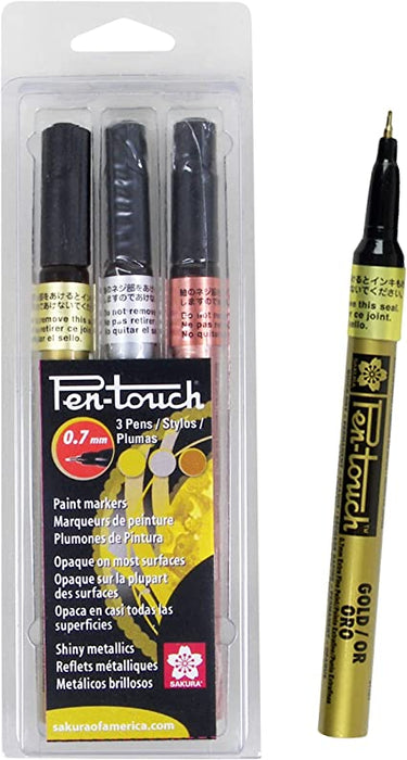 Sakura Pen-Touch Metallic Pen 3/Set - X-Fine