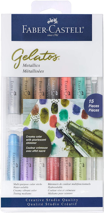 Faber-Castell Watersoluble Crayons Gelatos Set/15 Metallic