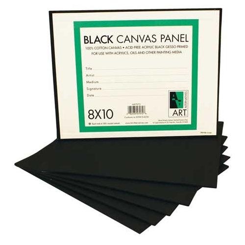 Art Alternatives Black Canvas Panel 8x10 - 6 Pack