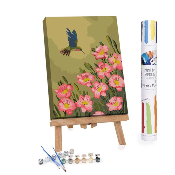 Winnie's Picks - Paint by Numbers - Hummingbird Foraging Pink