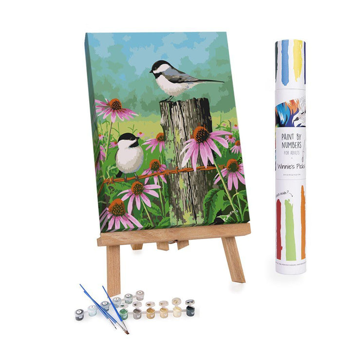 Winnie's Picks - Paint by Numbers - Chickadees and Sunflowers