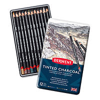 Derwent Tinted Charcoal Pencil 12/Set