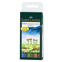Faber-Castell PITT Artist Brush Pen Landscape Set/6