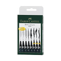 Faber-Castell PITT Artist Pen Black Set/8