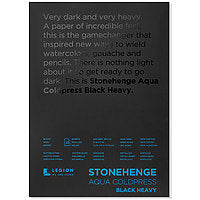 Legion Stonehenge Aqua Black Heavy Watercolor Blocks 300lb 5x7
