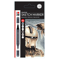 Marabu Graphix Sketch Marker 6/Set Alpha Robot