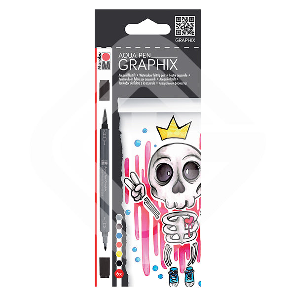 Marabu Graphix Aqua Pen Bubblegum Set/6 โ Elizabeth's Art Gallery