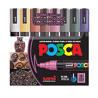 POSCA Paint Markers Medium PC-5M 8/Set Dark Colours