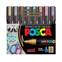 POSCA Paint Markers Medium PC-5M 8/Set Metallic Colours