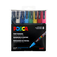 POSCA Acrylic Paint Marker Fine PC-3M 8/Set Basic