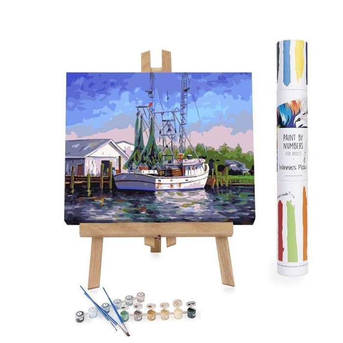 Winnie's Picks - Paint by Numbers - Shrimper at Harbor