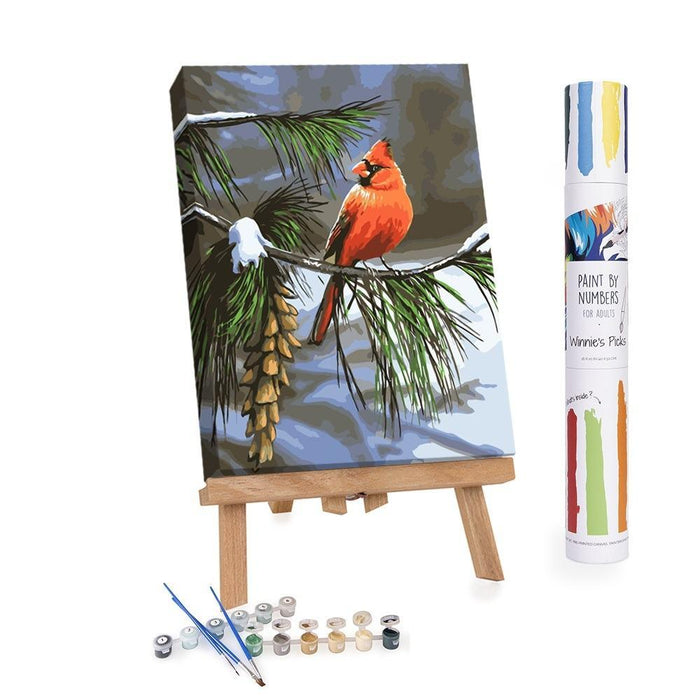 Winnie's Picks - Paint by Numbers - On Watch - Cardinal