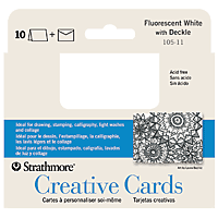 Strathmore Announcement Card 10/Pk 3.5x4.875 - Flor. White