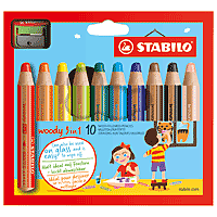 Stabilo Woody 3 in 1 with Sharpener 10/Set