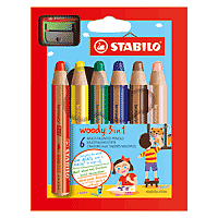 Stabilo Woody 3 in 1 with Sharpener 6/Set