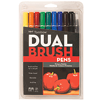 Tombow Duel Brush Marker Set/10 Primary