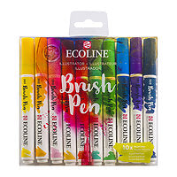 Talens Ecoline Brush Marker 10/Set - Illustrator Colours