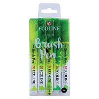 Talens Ecoline Watercolour Brush Pen Greens Set of 5