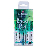 Talens Ecoline Watercolour Brush Pen Green/Blues Set of 5