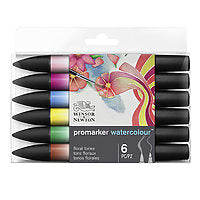 Winsor & Newton ProMarker Watercolour Marker 6/Set - Floral