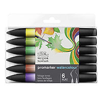 Winsor & Newton ProMarker Watercolour Marker 6/Set - Foliage