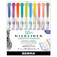 Zebra Mildliner Double-Ended Highlighter New Colors 10/Set