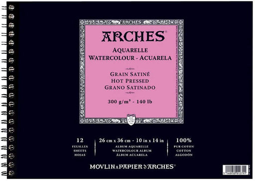 Arches Watercolour 100% Cotton Hot Press 140lb 10x14