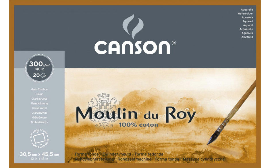 Canson Moulin du Roy Watercolour Block Rough 140lb 12x18