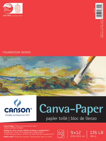 Canson Canvas Paper Pad 12x16
