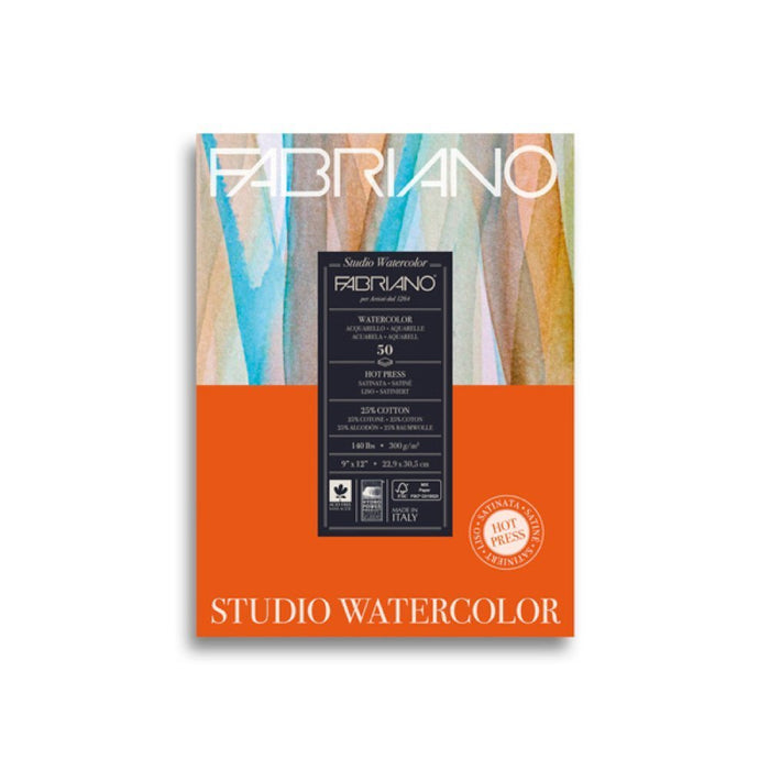 Fabriano Watercolour Paper Pad Hot Press 90lb 9x12 20sh