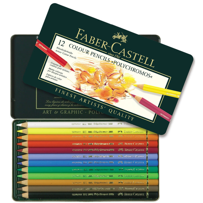 Faber-Castell Polychromos Colour Pencil Tin Set/12 — Elizabeth's