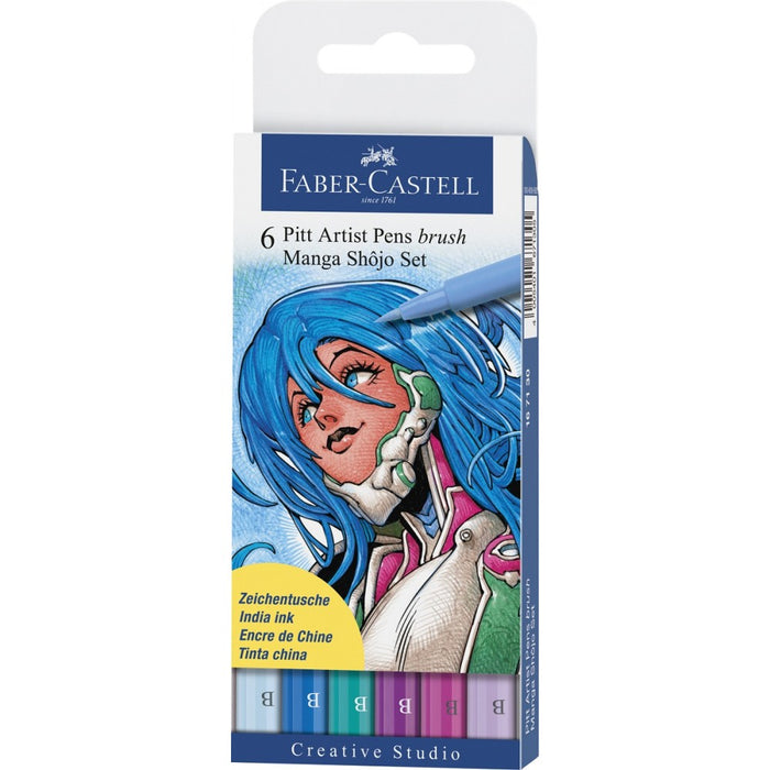 Faber-Castell PITT Artist Brush Pen Manga Shonen Set/6