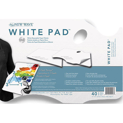 New Wave White Pad Paper Palettes  - Hand Held 11x16