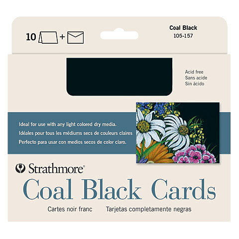 Strathmore Coal Black Cards 10pk 5x6 7/8