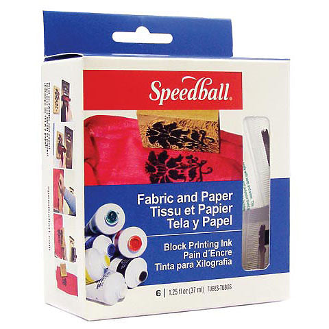 Speedball Fabric and Paper Block Printing Ink Set 6 Tubes