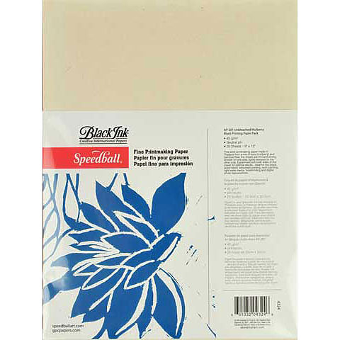 Speedball Unbleached Mulberry Block Printing Paper 9x12