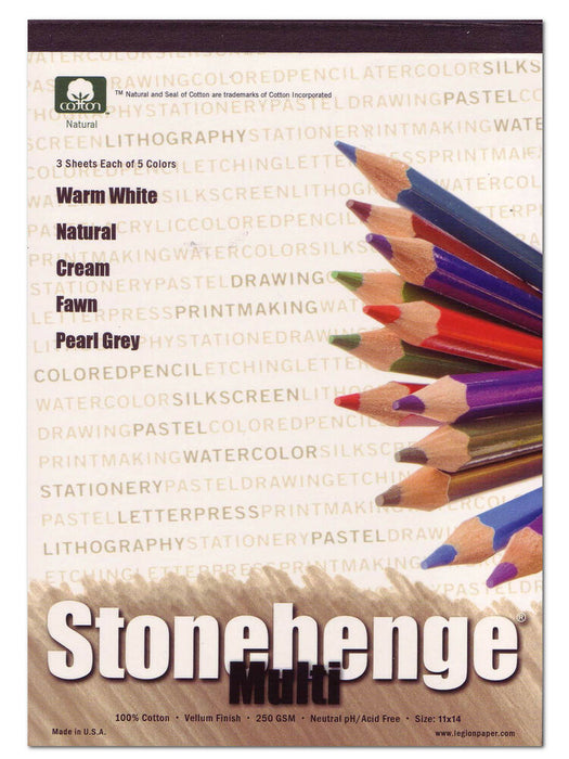 Stonehenge Multi-Coloured 100% Cotton Pad 11x14
