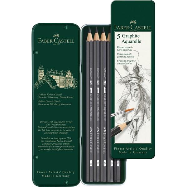 Faber-Castell 9000 Watersoluble Graphite Pencils Set/5