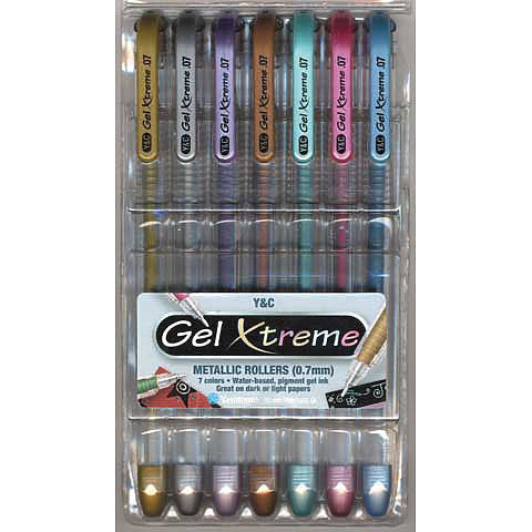 Yasutoma Gel Xtreme 7-Color Metallic Pen Set