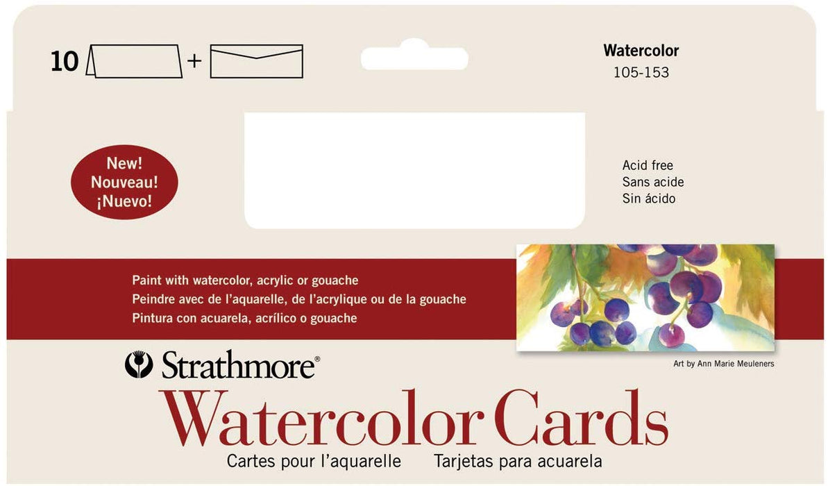 Strathmore Watercolour Cards Slim 10/Set 9x3 7/8