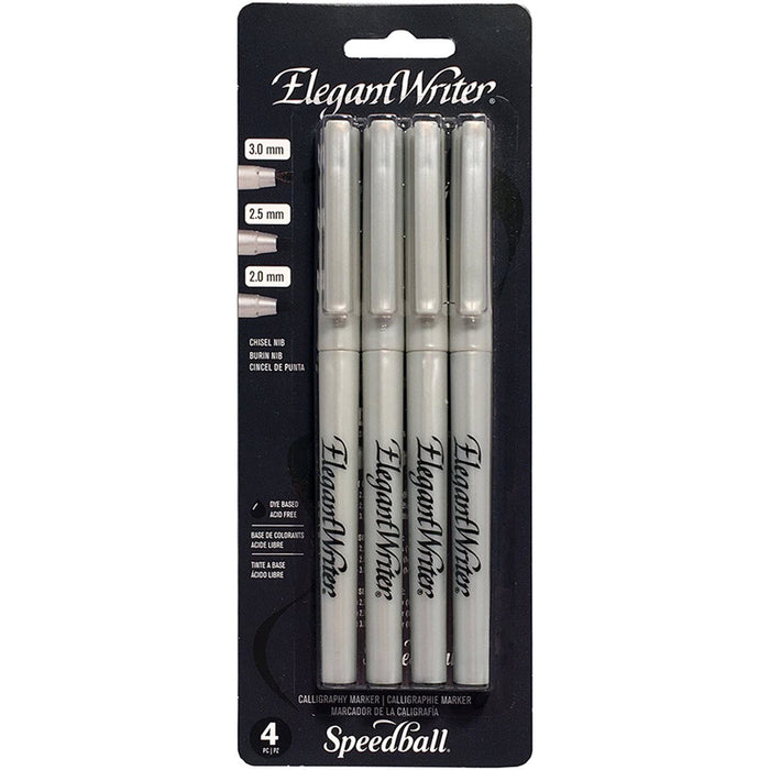 Speedball Elegant Writer Calligraphy Pen Set/4 Black